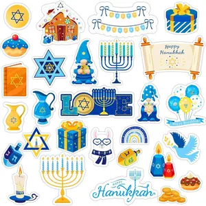 50 count Hanukkah Decorations Window Gel Clings, Chanukah Window Stickers  Removable  Hanukkah Menorah Dreidel for Adults  Classroom  Chanukah Decor Party Supplies