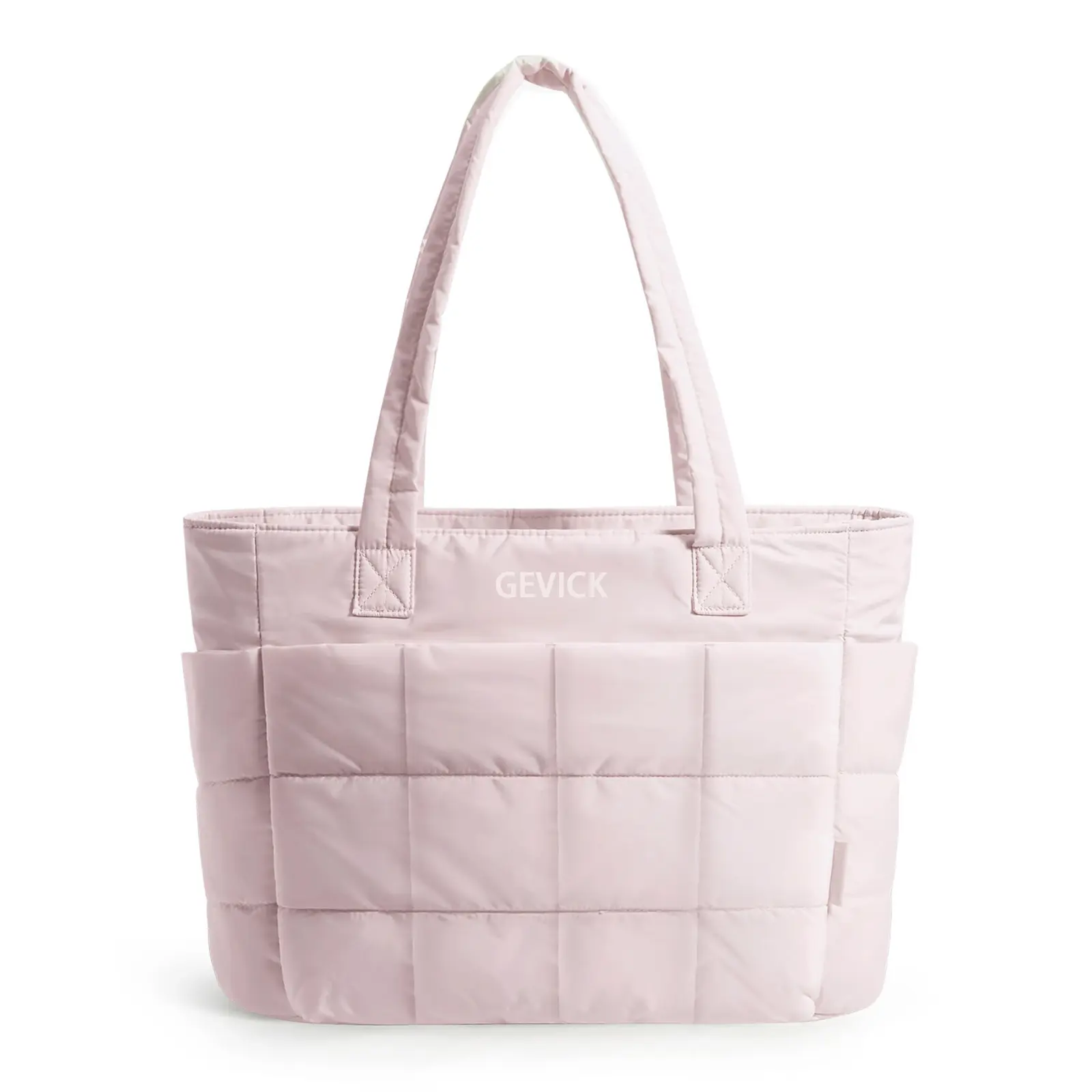 Women's Quilted Puffer Tote - Business Style Tote, Nylon Expandable Waterproof Compact Top Handle Puffy Carryall, Lightweight Multi-Compartment Commuter Purse for Work, Daily Commuting Bags