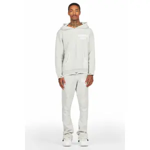 Lake Grey Mohair Knit Track Set