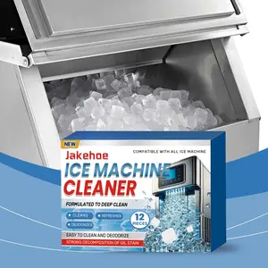 Ice Machine Cleaner Maker Descaler -12 Clean Tablets Compatible with Frigidaire, Opal, GE Profile, Kitchenaid, Nickel Safe Scale Remover for Countertop, Nugget Ice Makers Bulk 1 Year Supply