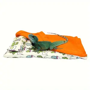 Bearded Dragon Bed with Pillow, Reptile Pet Sleeping Bag Blanket Lizard Bed Climbing Pet Cotton Nest Pet Bed Lizard Hamster Leopard