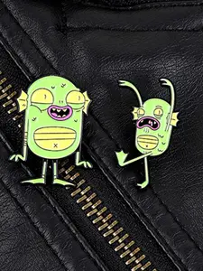 Adventure Time Fishman Monster Enamel Pin Set, Perfect Gift for Adventure Time Fans, Retro Anime Collectibles, Anxiety Warrior