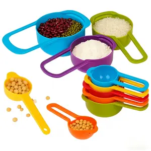 6-Piece Colorful Lightweight Measuring Spoon Set for Home Baking, Kitchen Essentials Utensils for Kids, Space-Saving Nesting Design, Dual Metric & US Measurements, BPA-Free Polypropylene