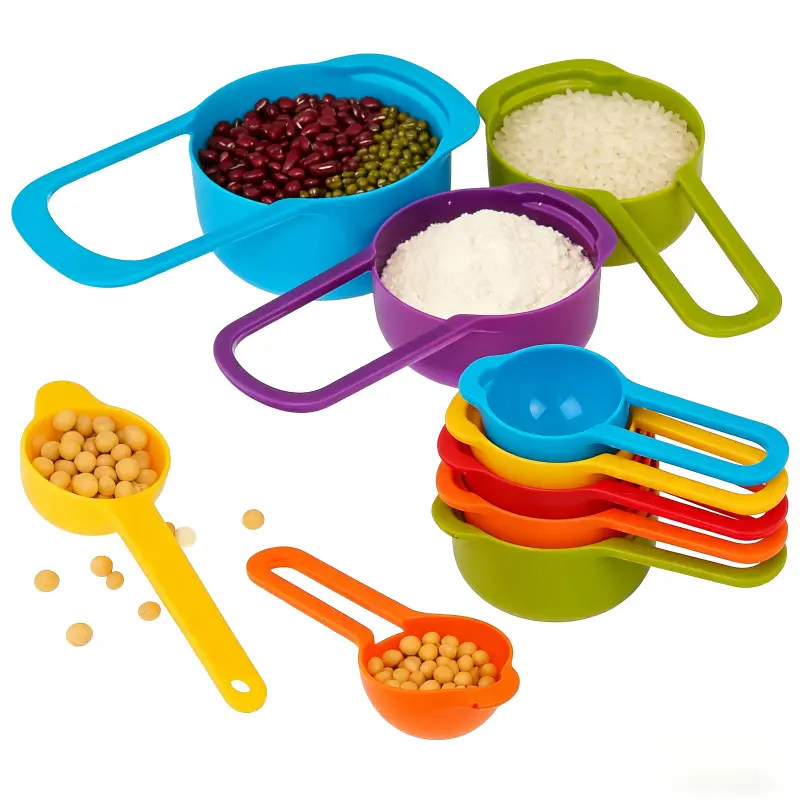 6-Piece Bright Rainbow Lightweight Measuring Spoon Utensils Set - BPA-Free Polypropylene, Space-Saving Nesting Design, Dual Metric & US Measurements, Kitchen Essentials for Home Baking, Daily Cooking