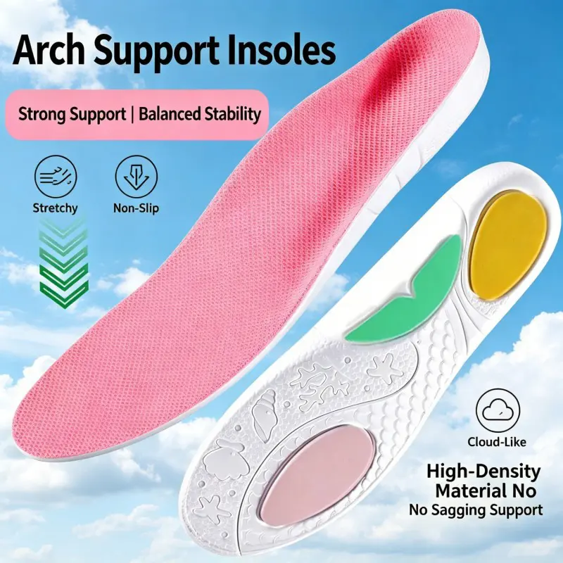 Whale-Shape Footwear Insoles, Supportive, Responsive, Breathable, Moisture-Wicking, Elastic, Adjustable Inserts for Flat Feet, Fallen Arches