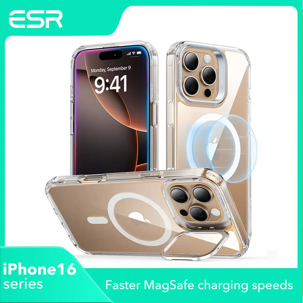 ESR for iPhone 16 15 14 13 Case, Compatible with MagSafe, Built-in Camera Ring Stand, Military-Grade Protection Cover for iPhone 14 , Magnetic Phone C
