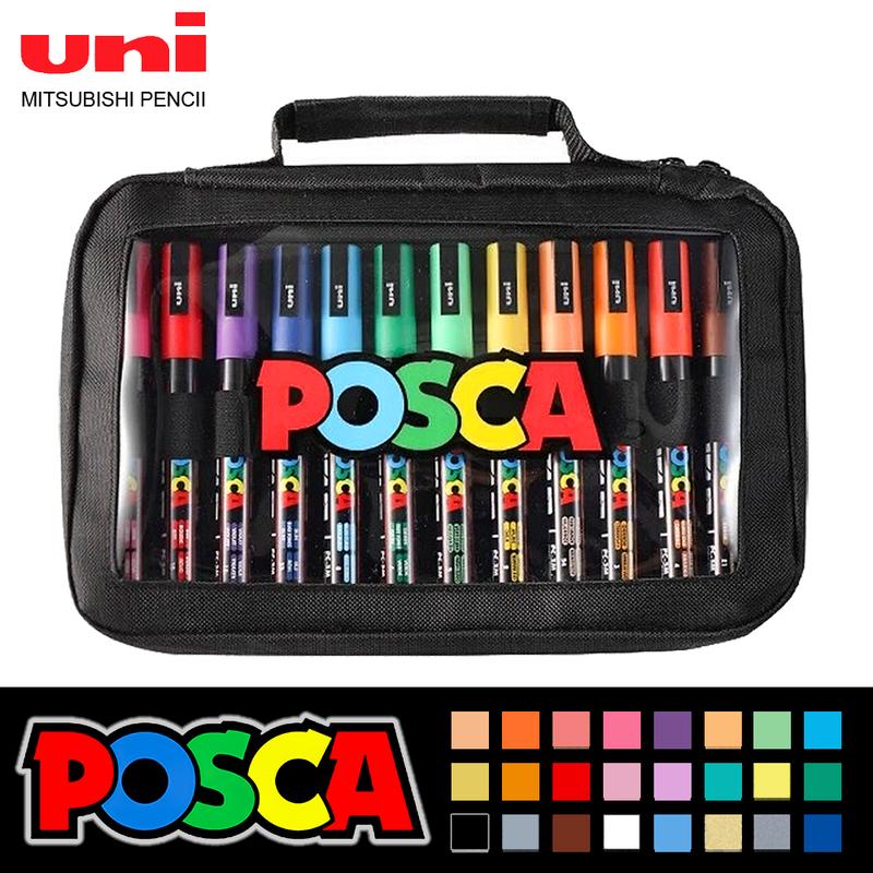 24pcs Japan UNI POSCA Markers Set PC-3M Anime DIY Painting POP Advertising Graffiti Art Supplies Children's Gifts
