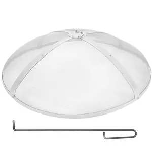 VEVOR Fire Pit Spark Screen Round 36", Summervibes,Summervibes, Reinforced Heavy Duty Steel Metal Cover, Outdoor Firepit Lid, Easy-Opening Top Screen Covers Round with Ring Handle for Outdoor Patio Fire Pits Backyard