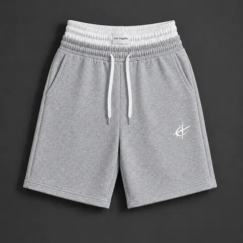 Men's Active Double Waistband Baggy Long Shorts - Loose-Fit Longline Pull-On with Drawstring, Side Pockets, Lightweight for Gym, Streetwear Clothing, Summer Warm Weather