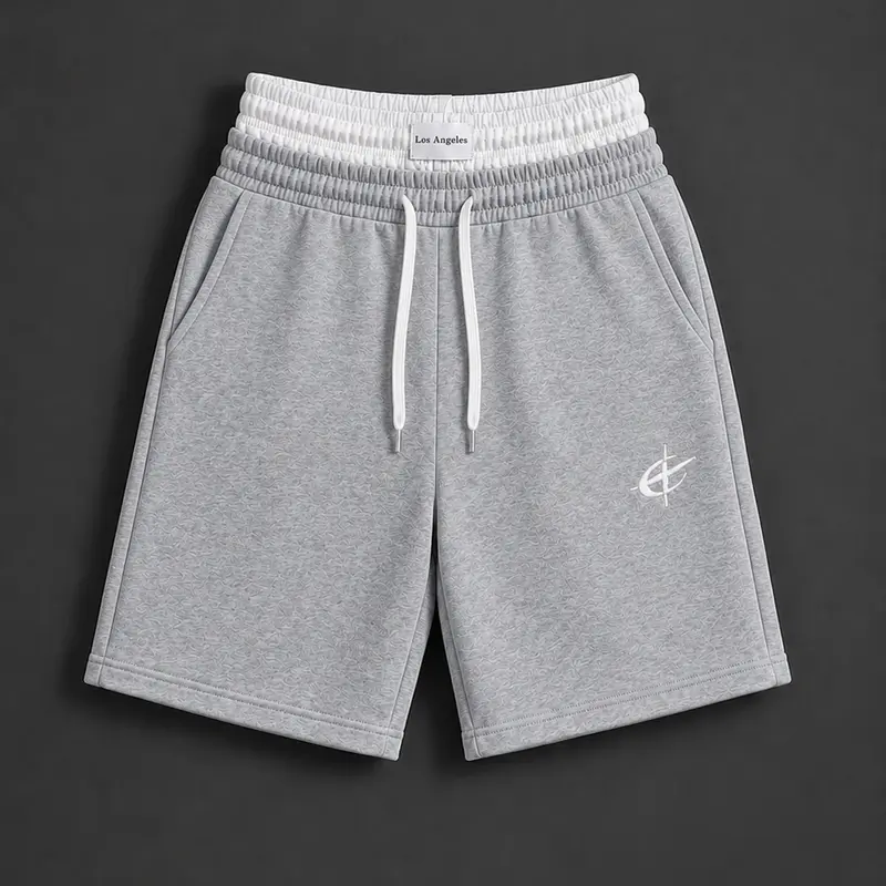 Men's Active Double Waistband Baggy Long Shorts - Loose-Fit Longline Pull-On with Drawstring, Side Pockets, Lightweight for Gym, Streetwear Clothing, Summer Warm Weather