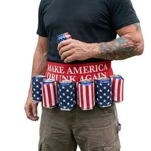 Make America Drunk Again Drink Belt – Funny 6-Pack Can Holster | USA Flag Gag Gift for Men | Celebrating America’s 250th Anniversary & Freedom Spirit | Perfect for BBQs & Tailgating Bottle Opener