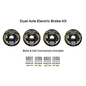 Dual Axle Self Adjusting Electric Brake Kit Compatible with Stealth Trailers