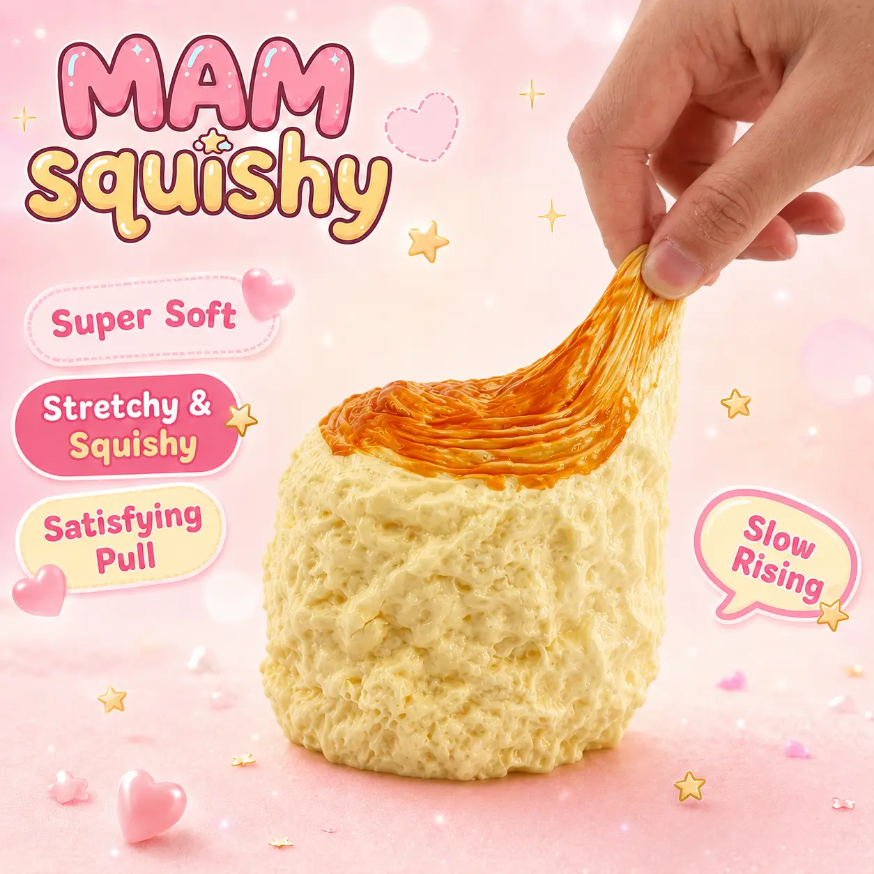 MAM Butterfly Pastry Taba Squishy Toy - Frozen Butter Slow Rising Bakery Fidget Toy, Flaky Crisp Sensory Squeeze Toy