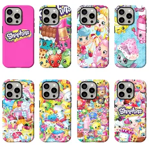 Shopkins Phone Case | Cute Kawaii Grocery Toy Characters Kids Cartoon Art Cover For iPhone 11/12/13/14/15/16/17 Pro/Pro Max/Plus & Samsung S23/S24/S25/S26 Ultra, Protective Case For Shopkins Fans, Birthday/Christmas Gift