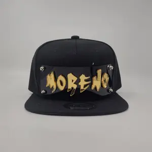 Black Custom Snapback Hat, Laser Cut Letters, Made to Order, Exclusive Creation