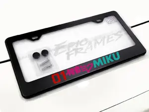 Miku Black Premium Metal License Plate Frame Vocaloid