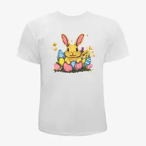 Easter Bunny With Easter Eggs Tee Women, Men Graphic Unisex T-Shirt Adult Tee