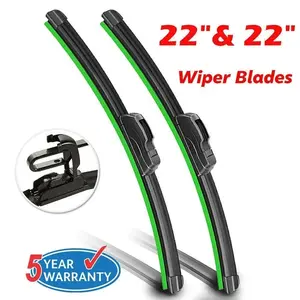 Pack of 2 automotive wiper blades, 22 inches, heat-resistant, all-season, quiet, and designed to prevent snow and ice buildup