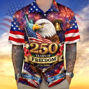 America Land of The Free Home of The Brave 250 Years of Freedom Hawaiian Shirt