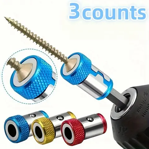 Magnetic Drill Bit Holder Set, Anti-slip Alloy Electric Magnetic Ring Screwdriver Head, Strong Magnetic Ring Screwdriver Head for Cross Drill, Tool Accessories, Replaceable Screwdriver Bits