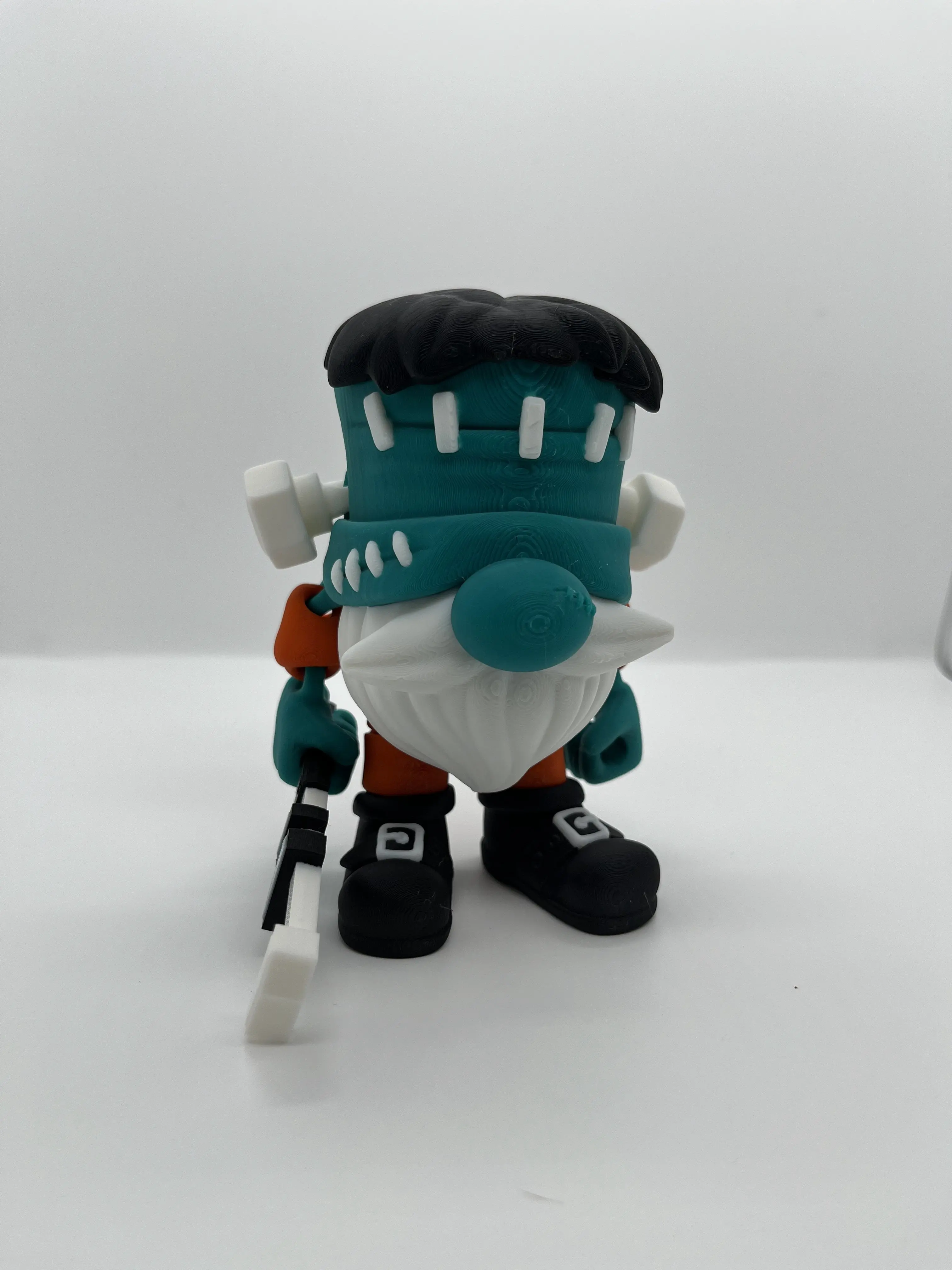 🎃 Frankenstein Gnome Figurine with Wrench – Halloween Fan Art