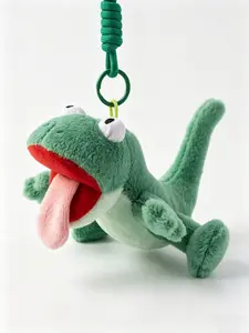Lizard Plush Keychain with Magnetic Tongue, Interactive Sound-Producing Bag Charm, Soft Filled Animal Pendant, Fun Stress Relief Toy Gift for Teens