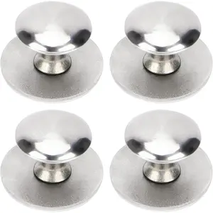 Self-Stick Stainless Steel Drawer Knobs, Drill-Free Peel-and-Stick Cabinet Handle Pulls with Mounting Screws for Kitchen Glass Cabinets & Cupboards