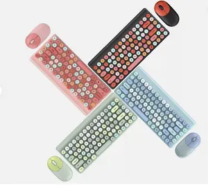 Colorful Wireless 86-Key Keyboard & Mouse Combo for PC & Mac – Green/Blue