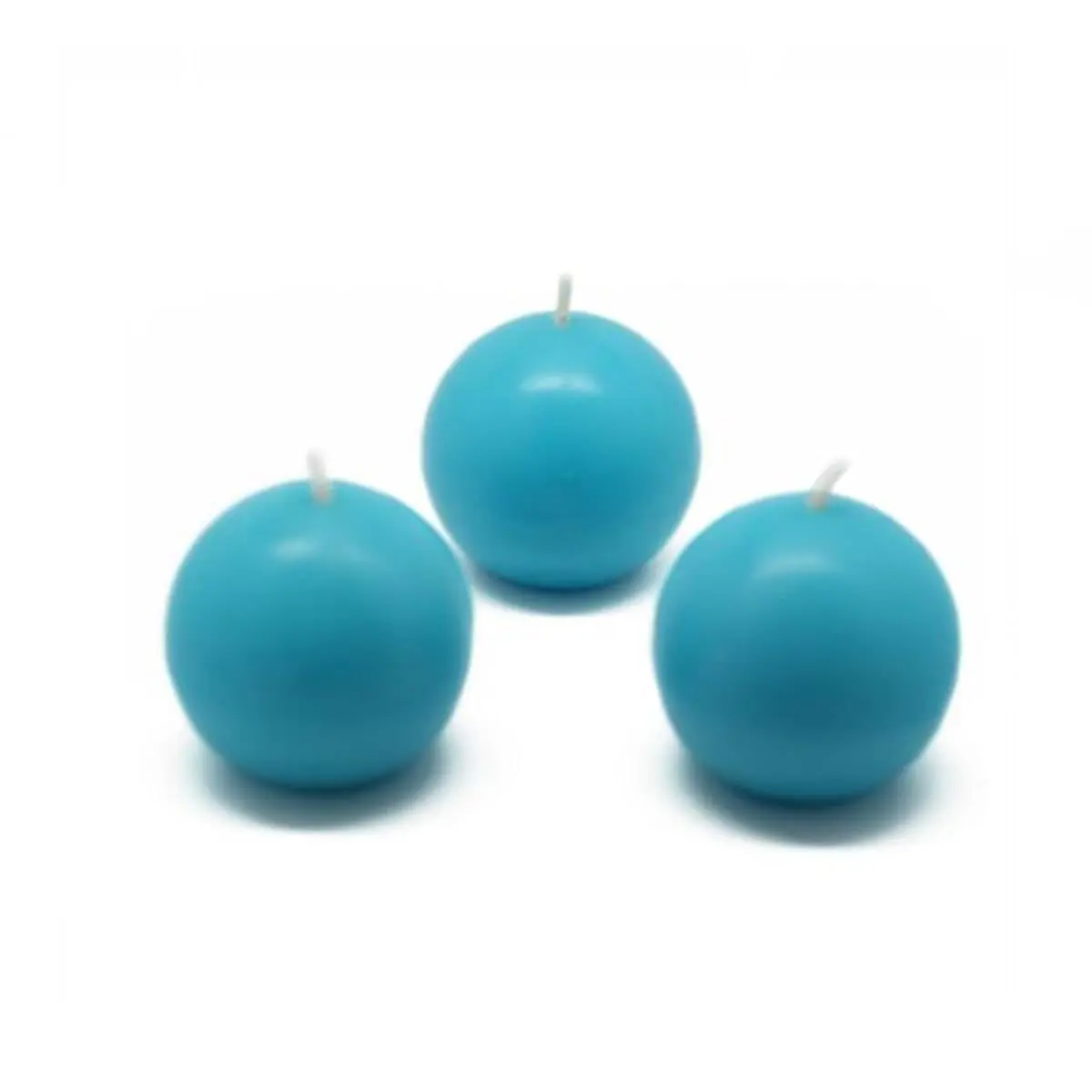 Traditional Wax Citronella Aroma Ball Candles - 2 in., Turquoise, 12 Pieces/Box, Smelling Good Neutral Scent, Mosquito Repellent for Evening Indoor Room & House Decor (Home Supplies), House Decoration