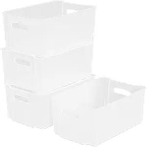 4-Pack Freeze Bin, Stackable Freezer Boxes, Chest Freezer Containers, Transparent