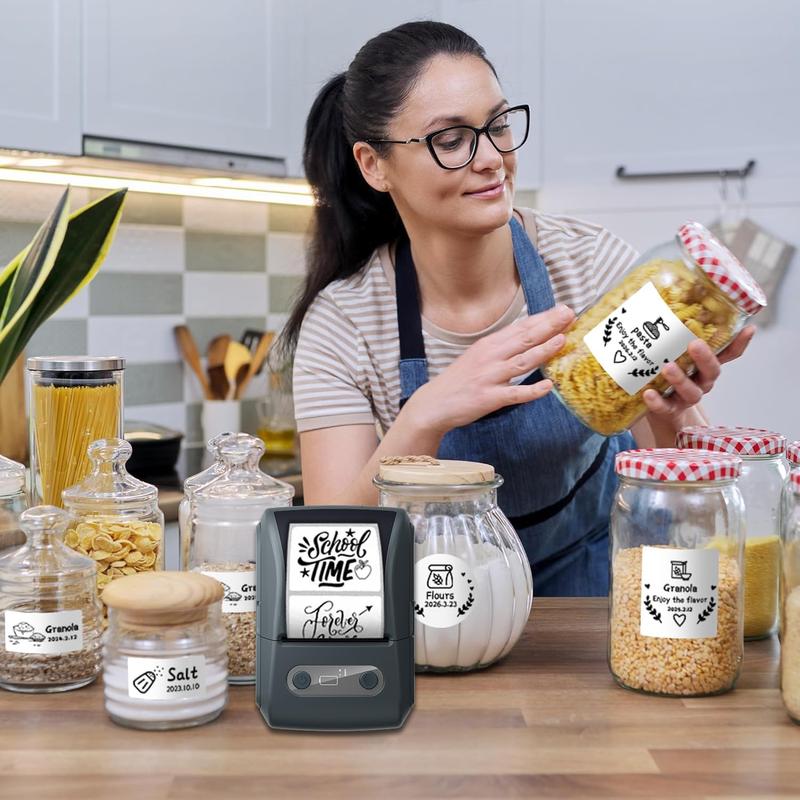 AIFRAME Label Maker with Tape Label Printer for Business Sticker Printer Compatible with 12-57mm Width Labels Wireless Connectivity High-Speed Printing 1200mAh Battery for Office Home