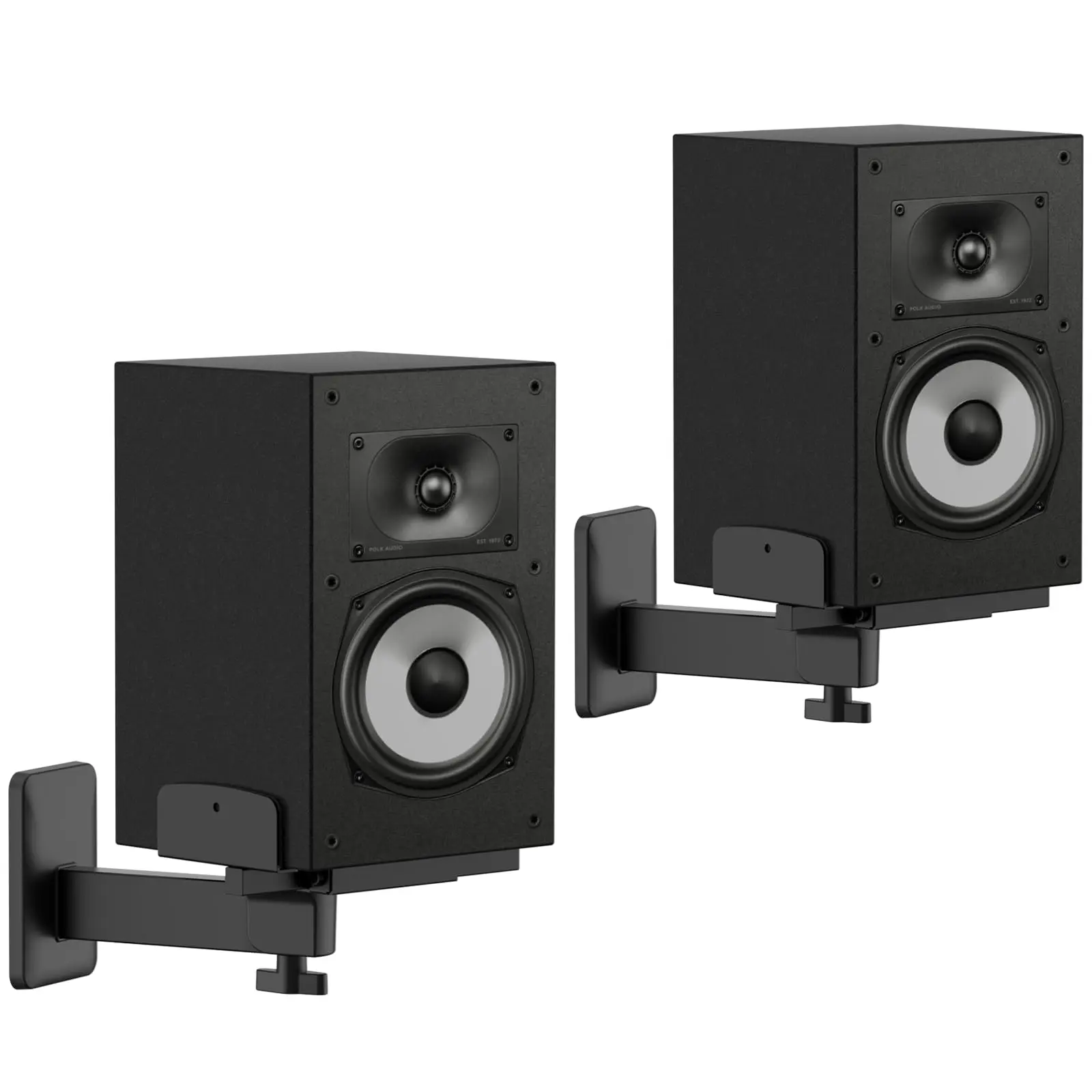 Speaker Wall Mount for Polk XT15/XT20/ES15/ES20/T15/R100/R200, Tilt & Swivel Wall Speaker Mount with Dual Side Clamp, Surround Sound Speaker Mounts for Polk Bookshelf Speaker Mount, Up to 55 lbs, Pair