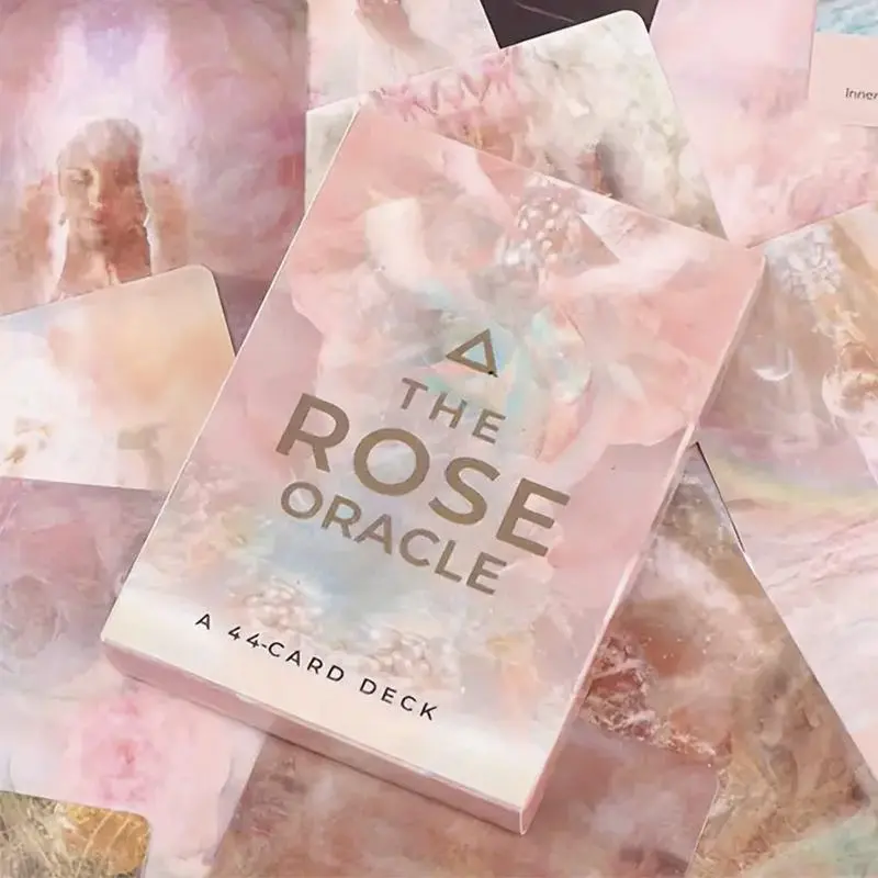 Rose Oracle Tarot Card Game (44pcs/box), Portable Size Fortune Telling Game Card, Educational Multiplayer Game, Suitable for Family Friends, Durable Tarot Cards, Tarot Card Set, Card Games For Families, Card Games For Teens, Card Game Sets