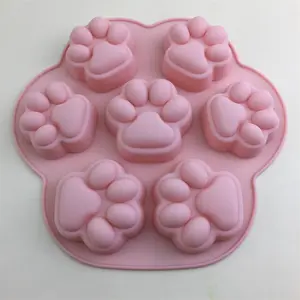 Silicone Cat Paw Shape Molds 7-Cavity for Baking Cake Ice Cream Pudding Jelly Soap Chocolate Making