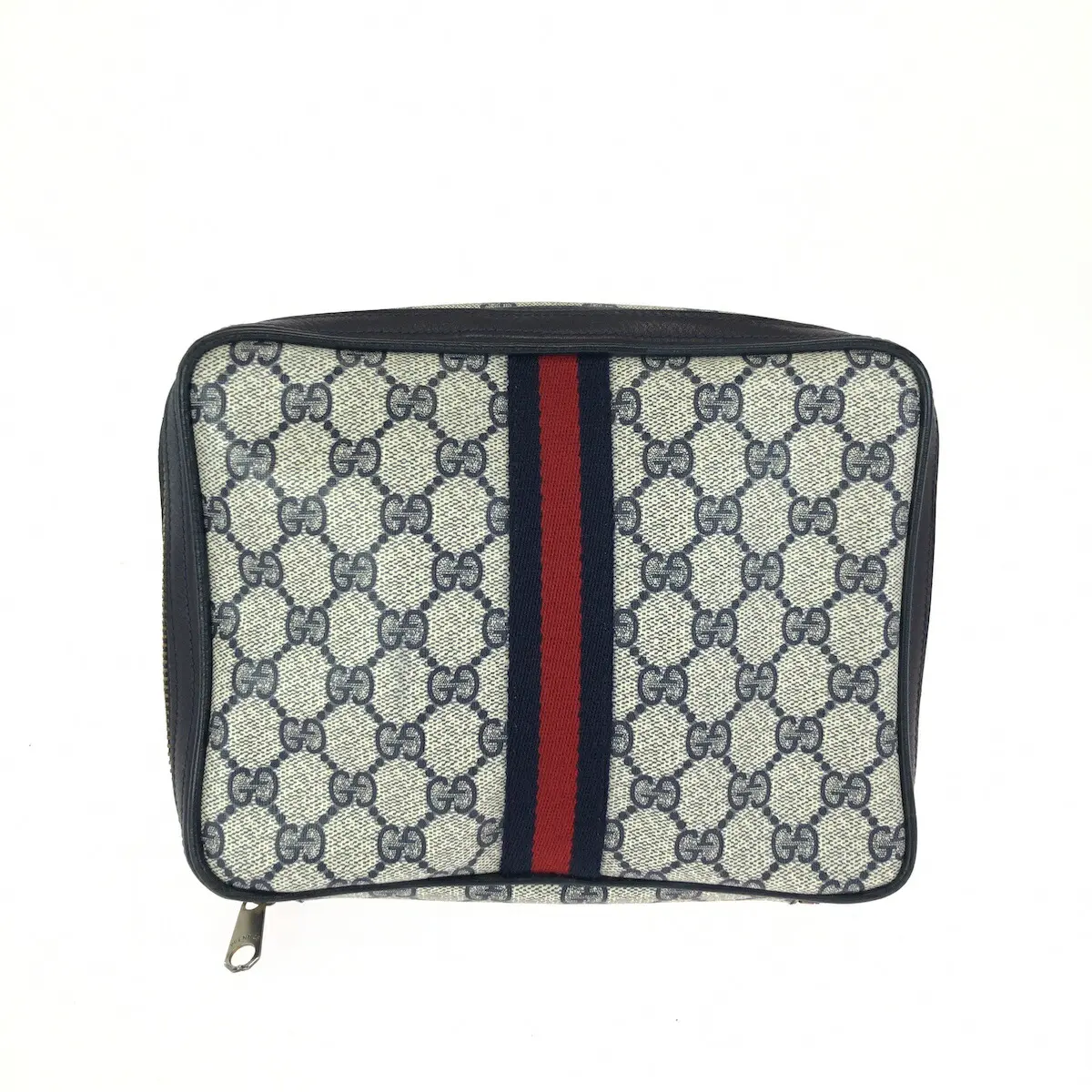 Pre-owned GUCCI Canvas Small Leather Goods GG Supreme Leather Pouch