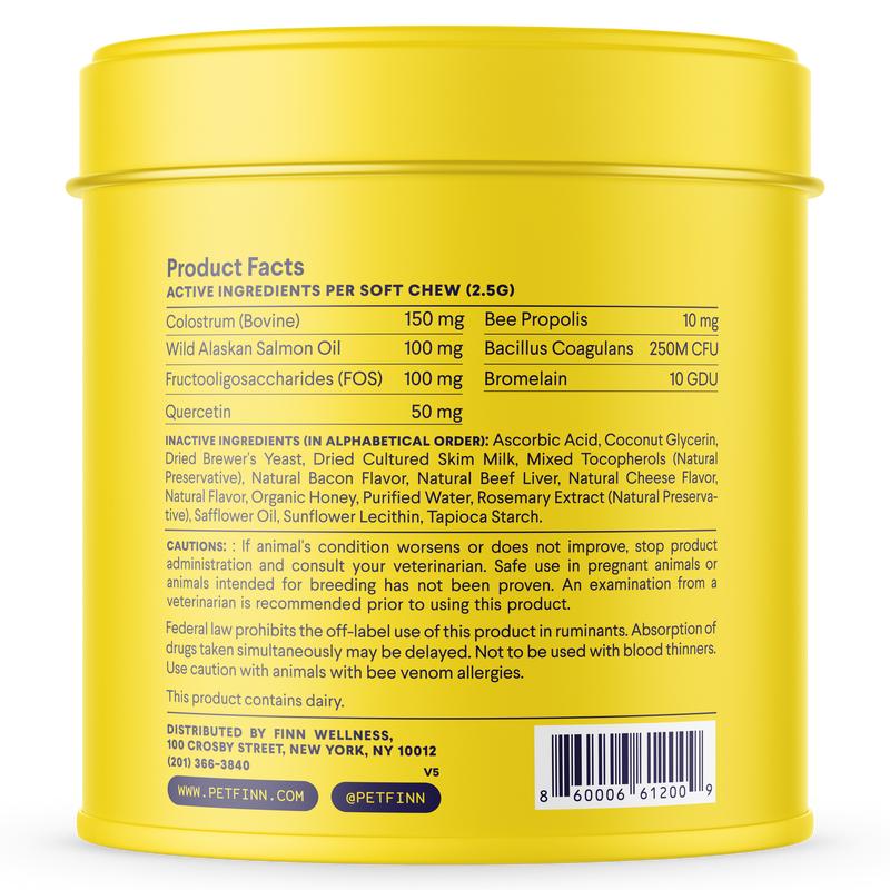 FINN Allergy & Itch for Dogs - Natural Allergy Relief, Itchy Skin, Immune Support, Bee Propolis, Probiotics - 90 Soft Chews