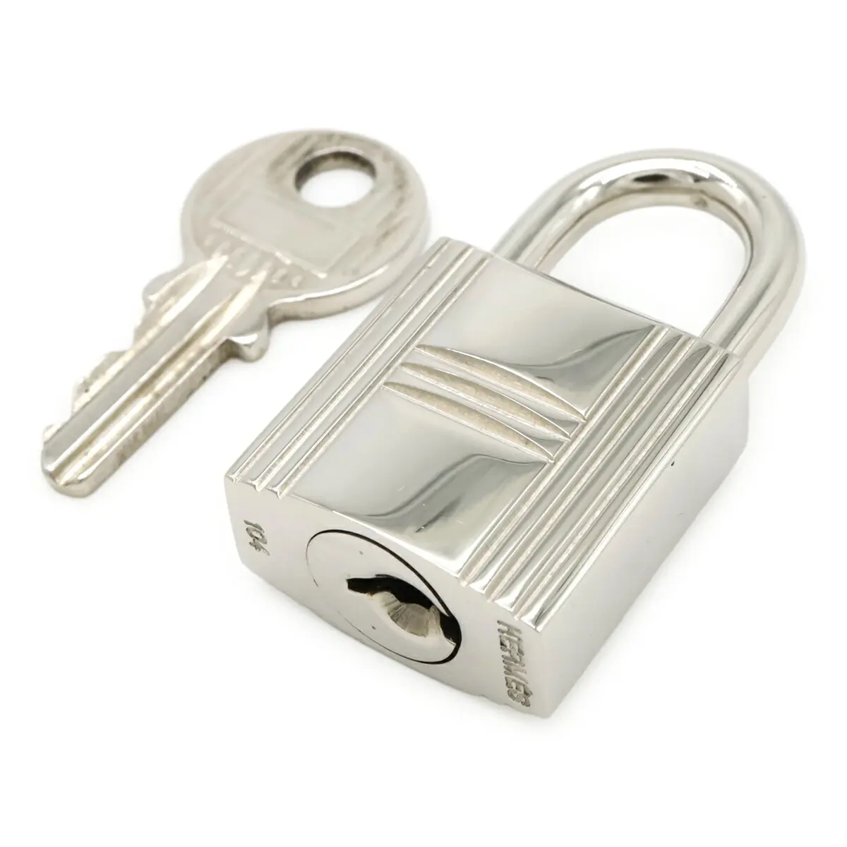 Pre-owned HERMÈS Stainless Small Leather Goods Hermes Cadena Padlock