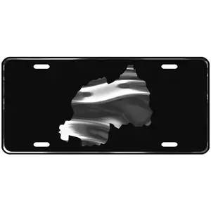 CustoMonsterDesigns Rwanda Map Heavy Duty Aluminum License Plate
