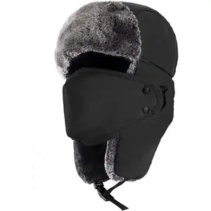 Winter Hats for Women Men Trapper Ushanka Hat with Ear Flaps Warm Russian Bomber Hats for Cold Weather