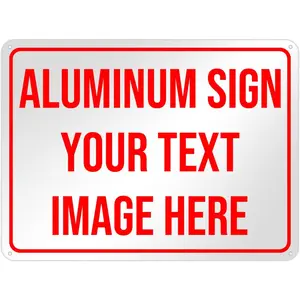 Generic Bulk Custom Aluminum Sign, Customized Personalized Metal Signs Add Text Logo Image For Garden Office Business Farm Home Bar Indoor Outdoor 8"x12", White