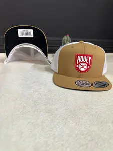Hooey Bronx Tan White Snapback with Logo, Adjustable Snapback Design, Includes Patch, Branding and Logo Detail