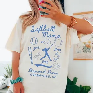 Custom Softball Mama Comfort Colors Shirt, Softball Team, Softball Player, Softball Season Game Day, Softball Mom, Social Club, Sports Mom