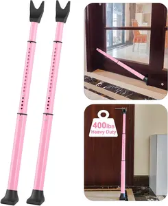 Door Security Bar, Door Stoppers Security bar,Duty Door Lock Security Door Jammer Door Stopper for Apartment, Hotel Room,Screen Door, Gate Lock Bar(2 Pack,Pink)