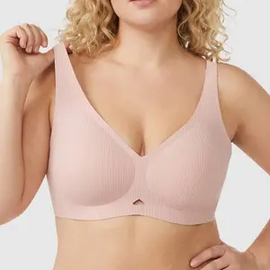 Inclusive Master Vertical Stripe Slimming French V-Neck Plus-Size Underwear