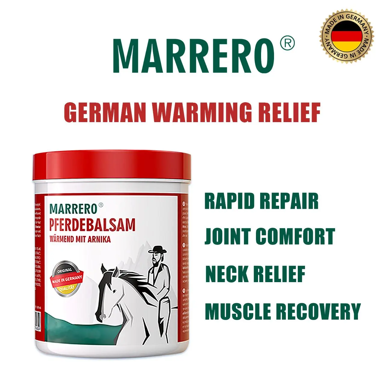 MARRERO Muscle & Joint Massage Gel - Natural Therapeutic Treatment with Menthol, Arnica, Camphor, Horse Chestnut Extract - Deep Penetrating Therapy for Muscle Recovery, Fast Relief - Travel-Friendly