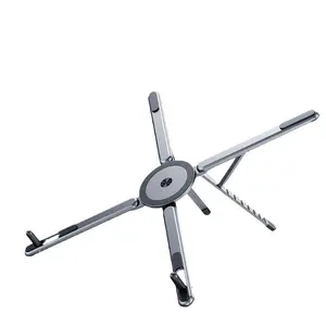 Multi-Angle Adjustable Laptop Stand – Foldable Metal Laptop Holder for Desk & Bed, Portable Notebook Stand with Phone Holder, Ergonomic Computer Riser for Home, Office & Travel