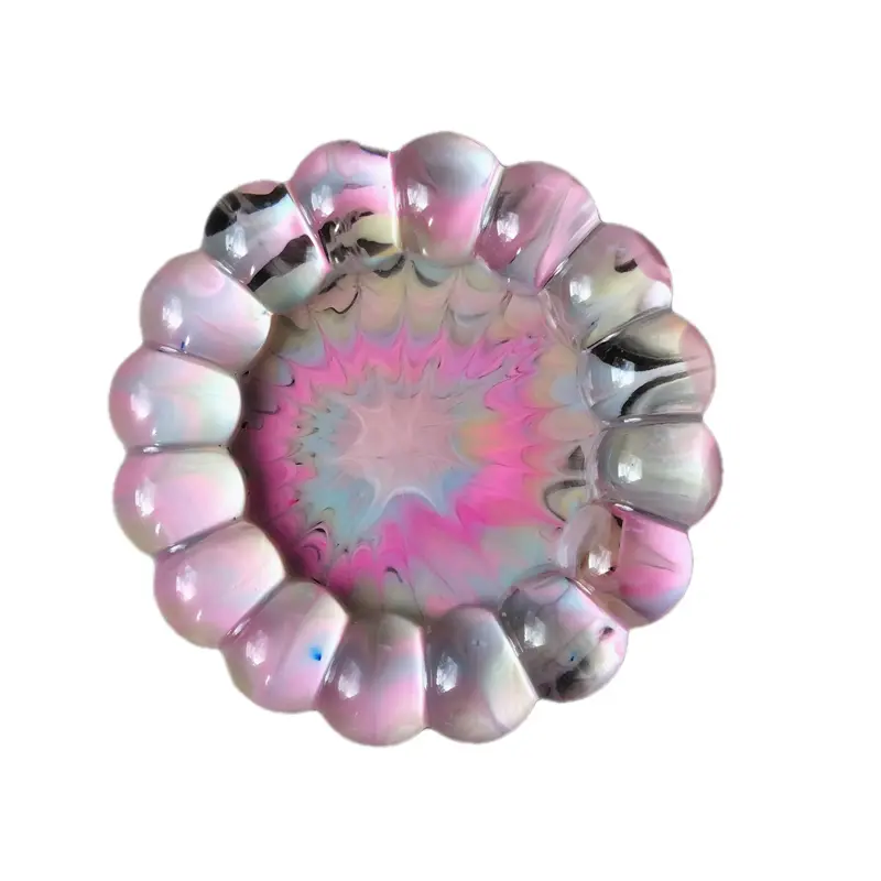 Mudita pastel tie dye effect Resin bubble Ashtray - 5x5 x.5 Inches - Lighter- Accessories-trinkets. Resin miscellaneous Ashtray Trays