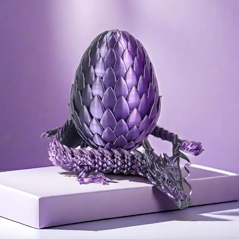 3D Printed Articulated Dragon Huge 12" Long With Egg