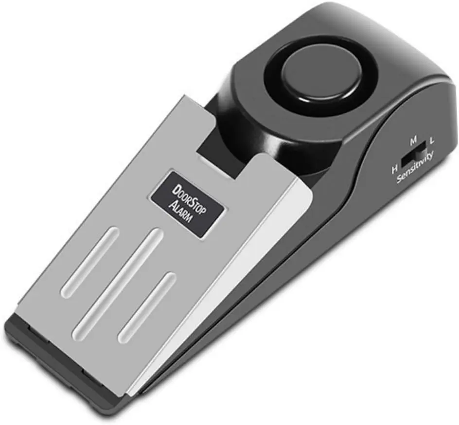 Portable Door Stop Alarm - Dual Function - Home Improvement - Security Alarms - 120dB Alarm - 3 Levels of Sensitivities