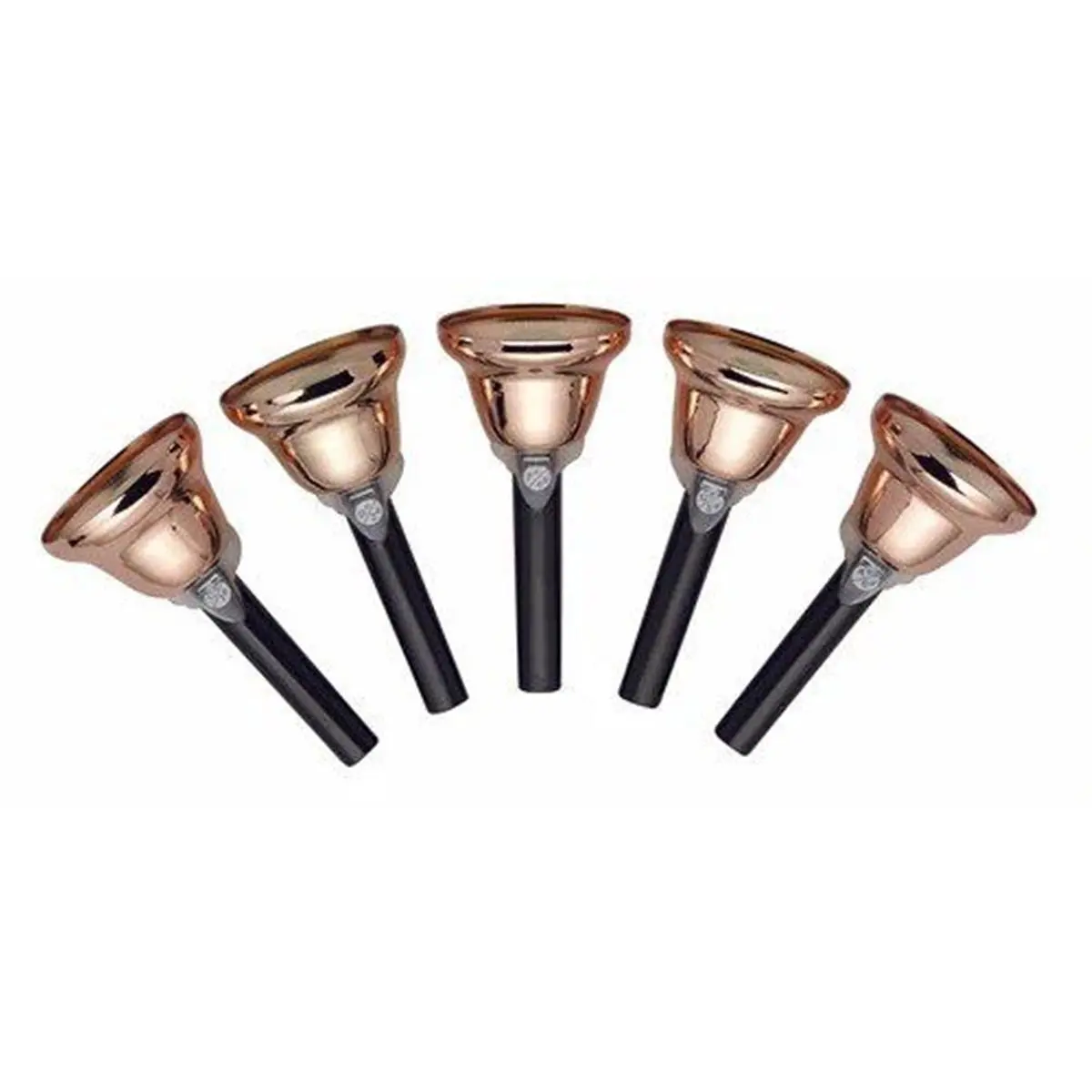 212 MAIN Rhythm Band Chromatic Bell, 5-Note Single Ring Handheld Percussion Instrument, Bronze Finish, Loud Strike